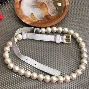 🖤Pearls & Leather Vtg belt